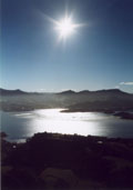 Picture of Dunedin harbour and link to large picture 55Kb